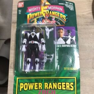 Vintage 1994 Bandai Auto Mighty Morphin Power Rangers Black Ranger Zach Figure